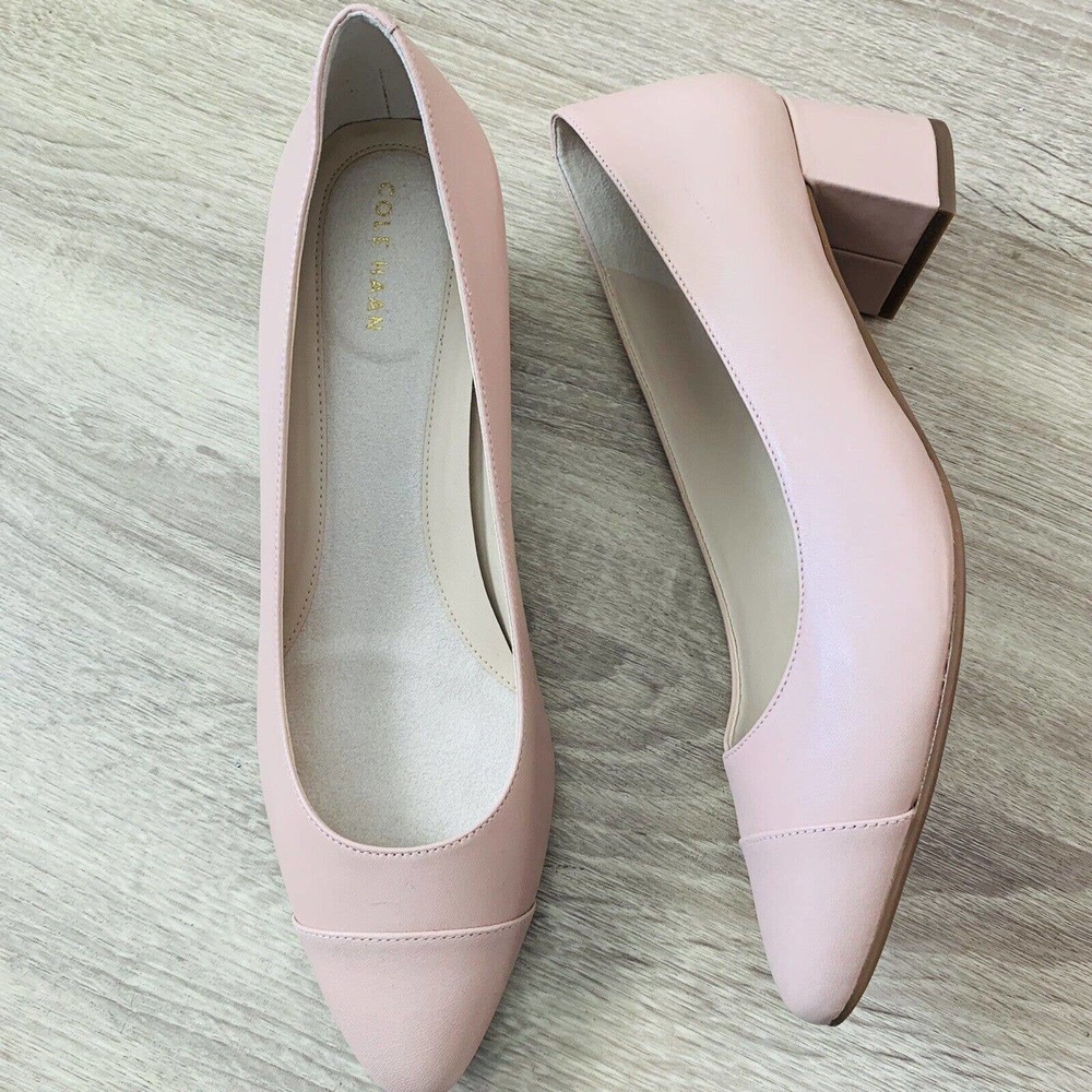 Cole Haan The Go-To Mahogany Rose Leather Block Heel Pump